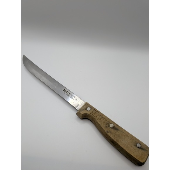 Vtg Ekco Eterna Slicer Knife 5-Inch Blade & Utility 6 in. Wood Handles Japan - Picture 10 of 16